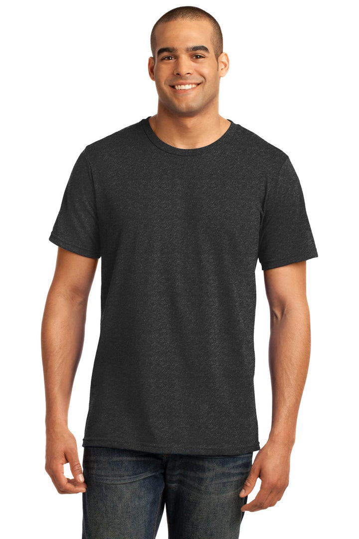 Front View of Hthr Dark Grey Gildan 100% Ring Spun Cotton T-Shirt. 980