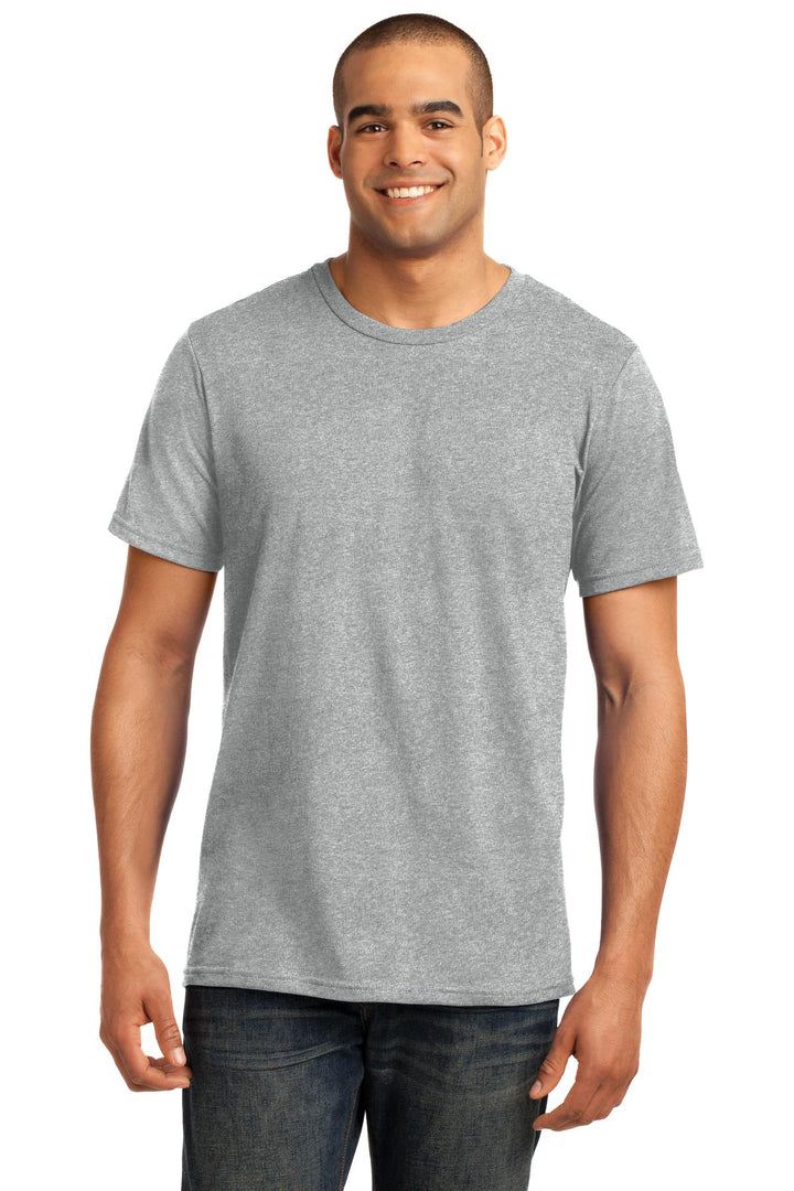 Front View of Hthr Grey Gildan 100% Ring Spun Cotton T-Shirt. 980