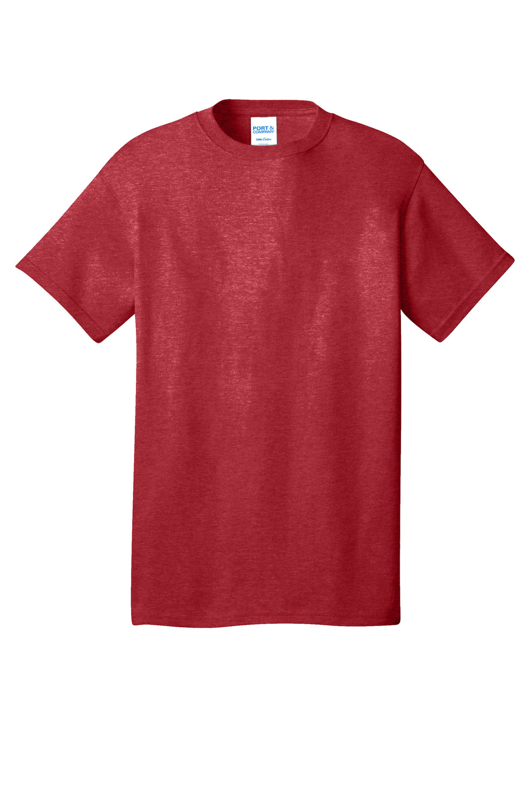 Front View of Hthr Red Port & Company - Core Cotton Tee. PC54
