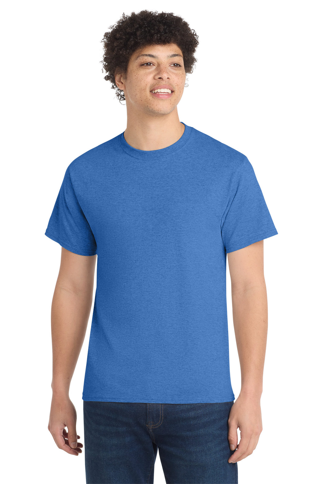 Front View of Hthr Royal Port & Company - Core Cotton Tee. PC54