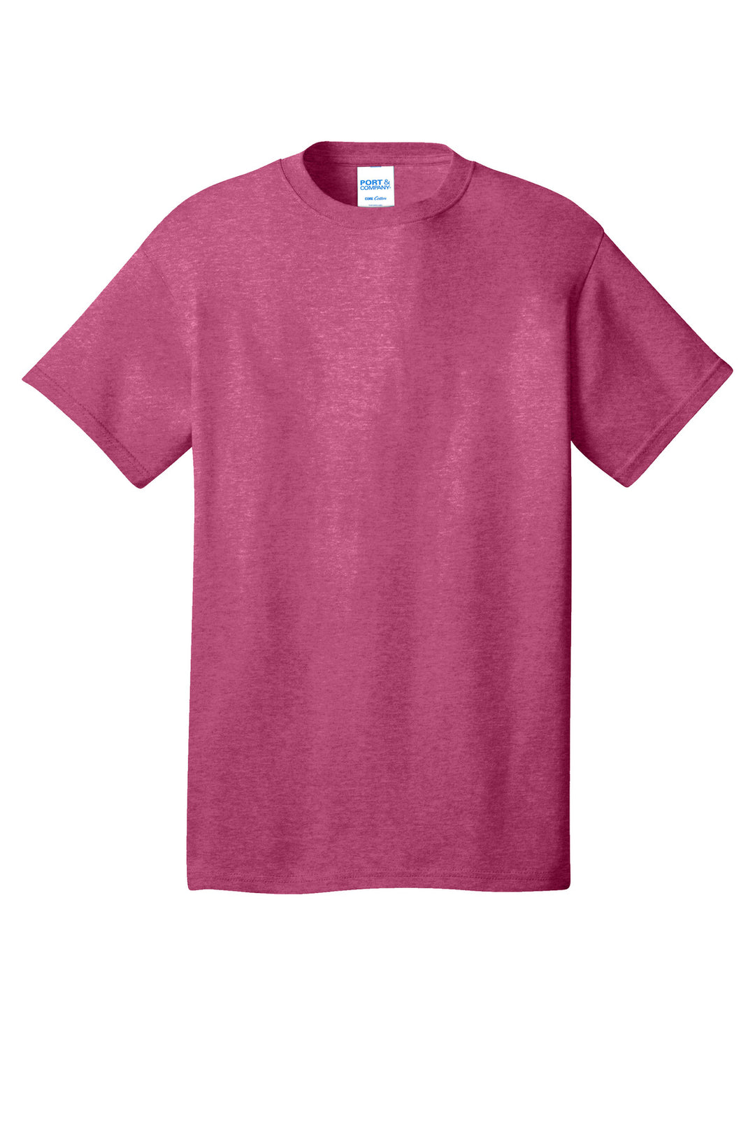 Front View of Hthr Sangria Port & Company - Core Cotton Tee. PC54