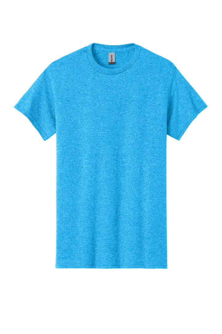 Front View of Hthr Sapphire Gildan - Heavy Cotton 100% Cotton T-Shirt. 5000