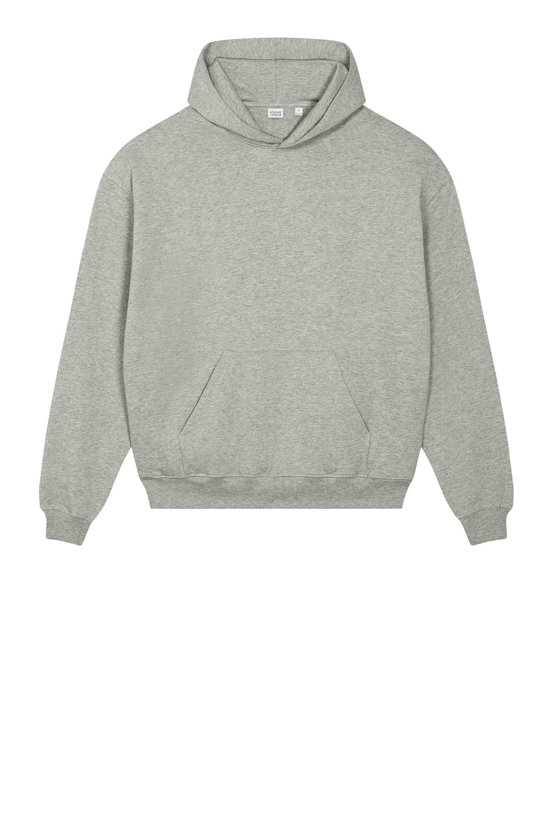 Front View of HthrGrey Stanley/Stella Unisex Cooper Dry Hooded Sweatshirt SXU028