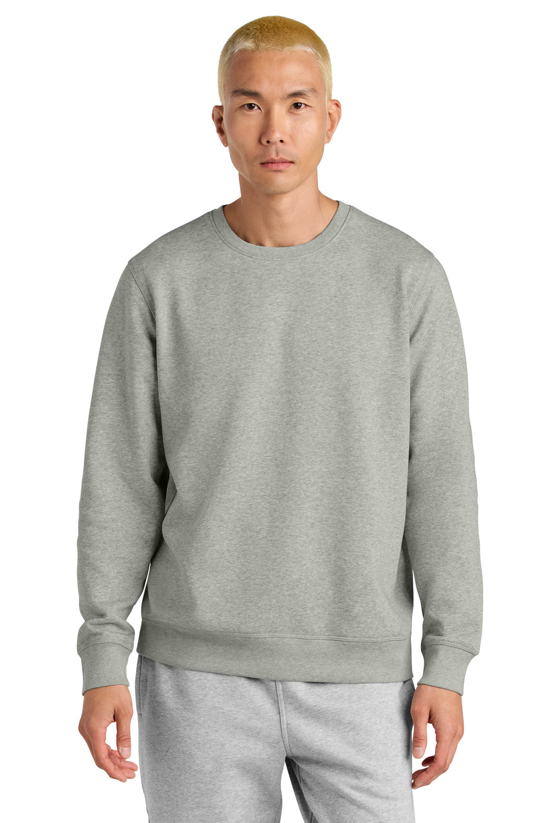 Front View of HthrGrey Stanley/Stella Unisex Roller Crewneck Sweatshirt SXU010