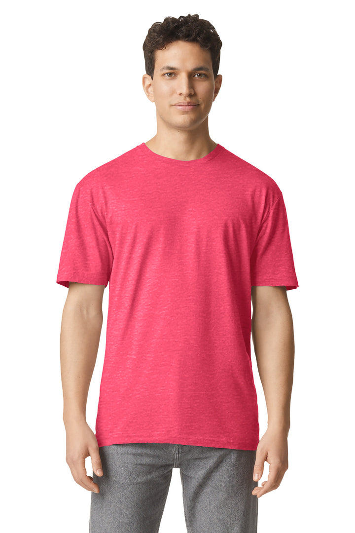 Front View of HthrRed Gildan Light Cotton Tee 3000