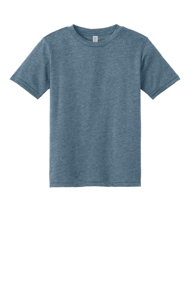 Front View of HthrSltBlu Next Level Apparel Youth CVC Tee NL3312