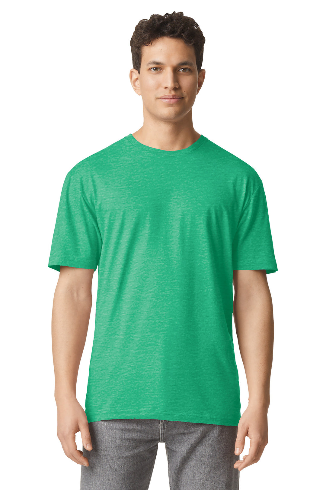 Front View of HtIrishGrn Gildan Light Cotton Tee 3000