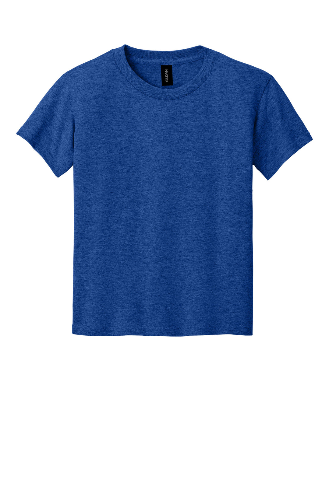 Front View of HtrDpRoyal Gildan Youth DryBlend 50 Cotton/50 Poly T-Shirt. 8000B