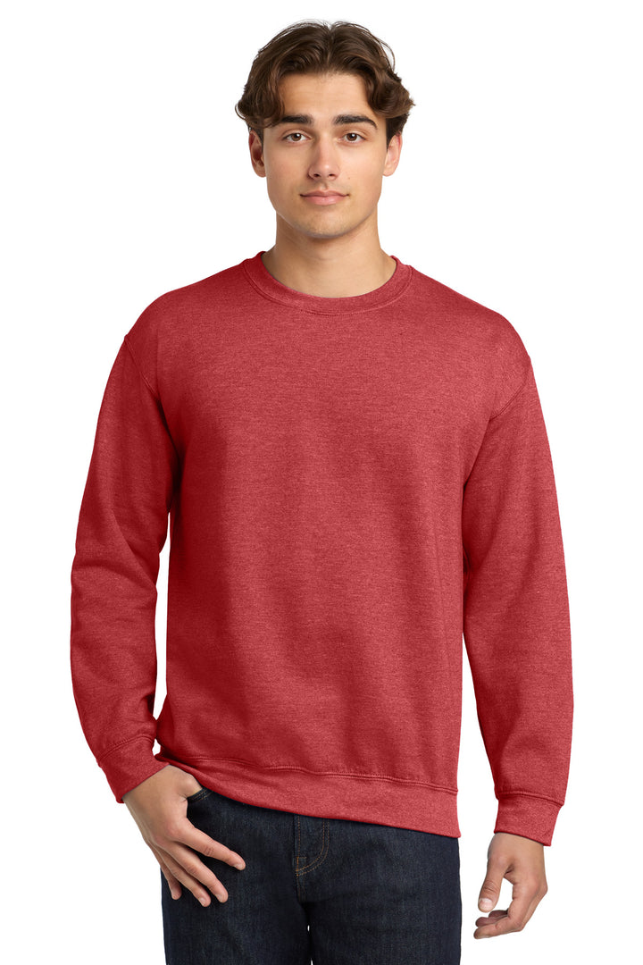 Front View of HtrScarRed Gildan Heavy Blend Crewneck Sweatshirt. 18000