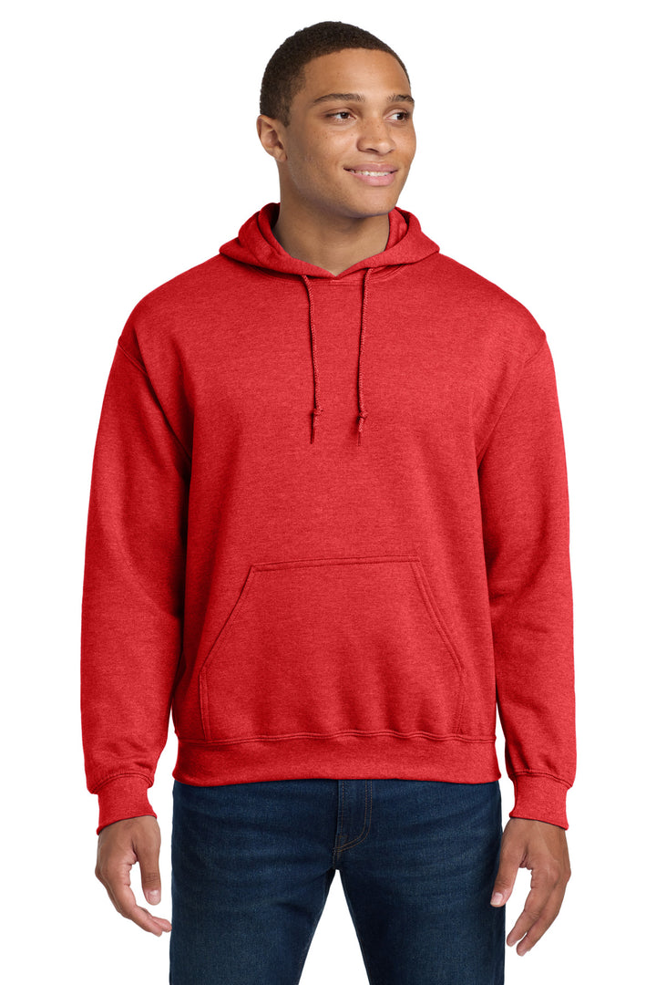 Front View of HtrScarRed Gildan - Heavy Blend Hooded Sweatshirt. 18500