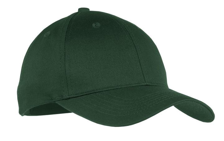Front View of Hunter Port & Company Youth Six-Panel Twill Cap. YCP80