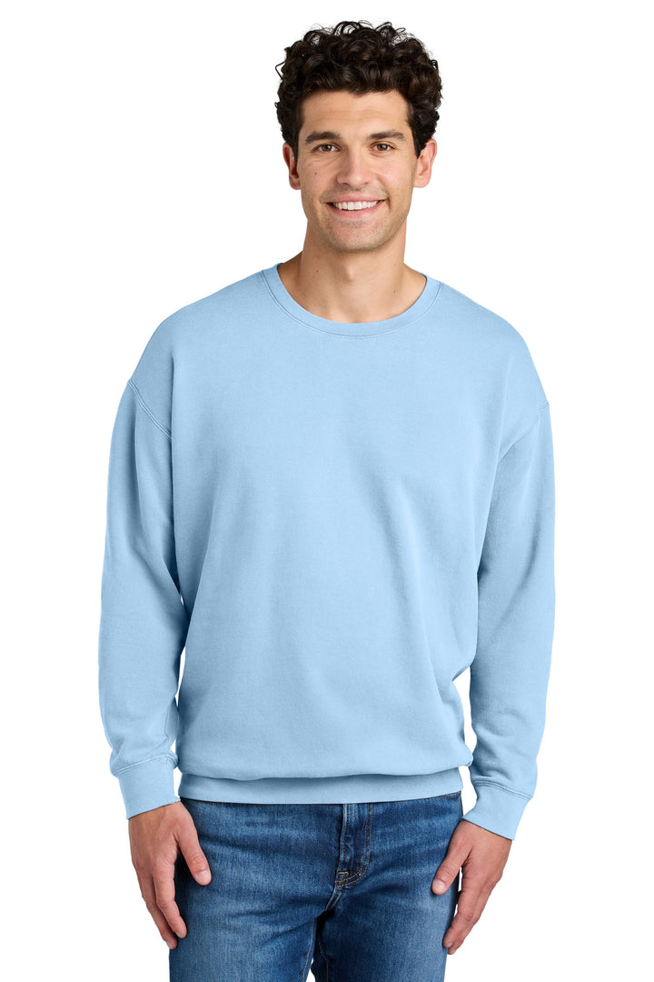 Front View of Hydrangea Comfort Colors Lightweight Crewneck Sweatshirt 1466