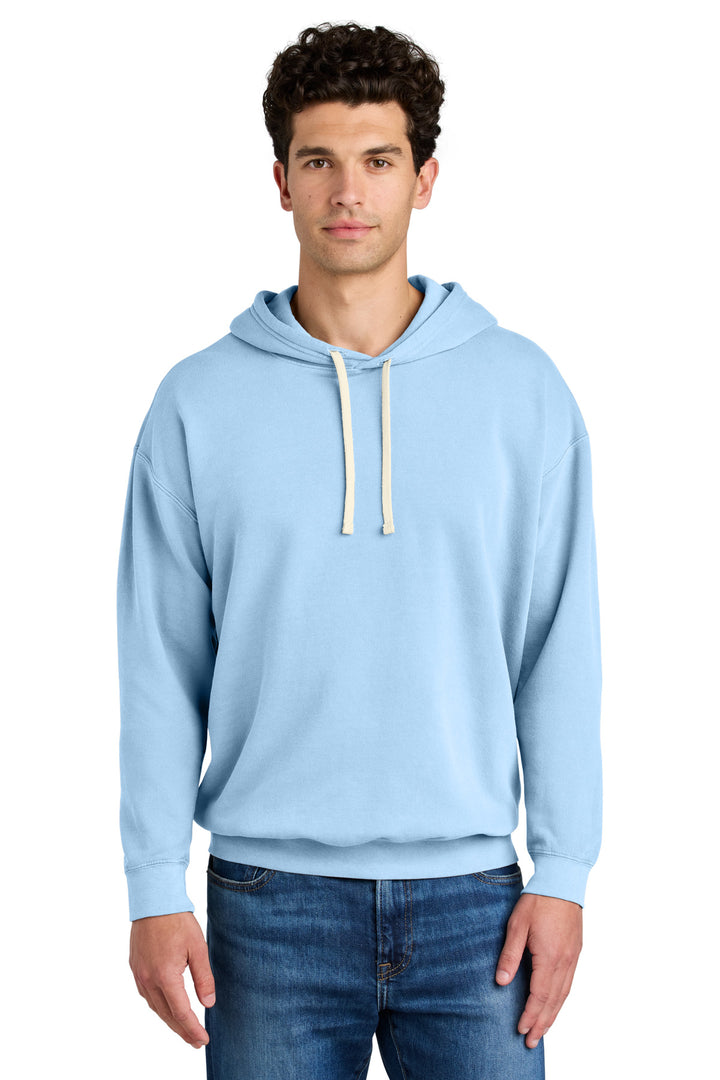 Front View of Hydrangea Comfort Colors Lightweight Hooded Sweatshirt 1467