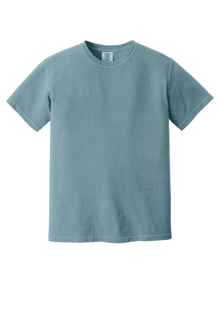 Front View of Ice Blue COMFORT COLORS Heavyweight Ring Spun Tee. 1717