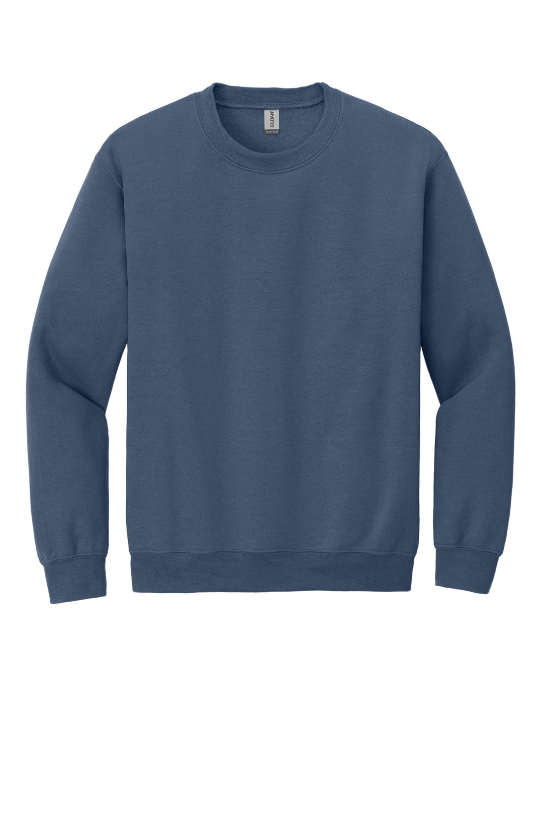 Front View of Indigo Blue Gildan Heavy Blend Crewneck Sweatshirt. 18000