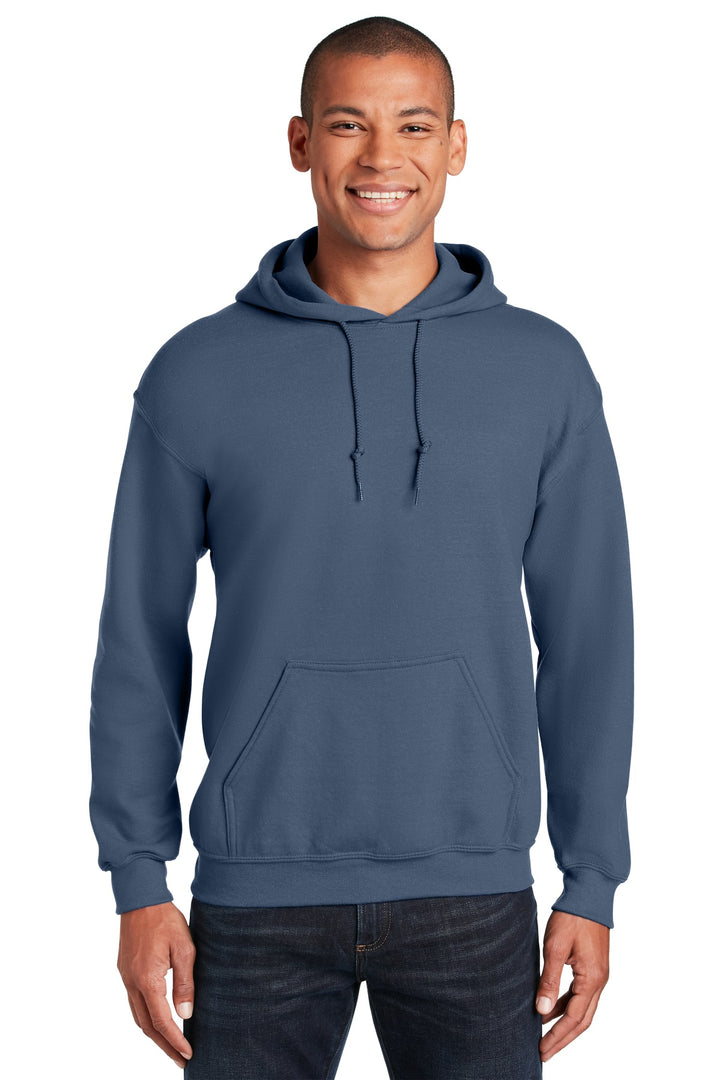 Front View of Indigo Blue Gildan - Heavy Blend Hooded Sweatshirt. 18500