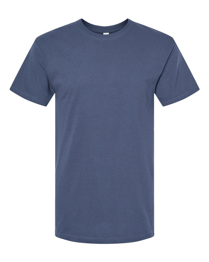 Front View of Indigo Blue Gold Soft Touch T-Shirt - 4800