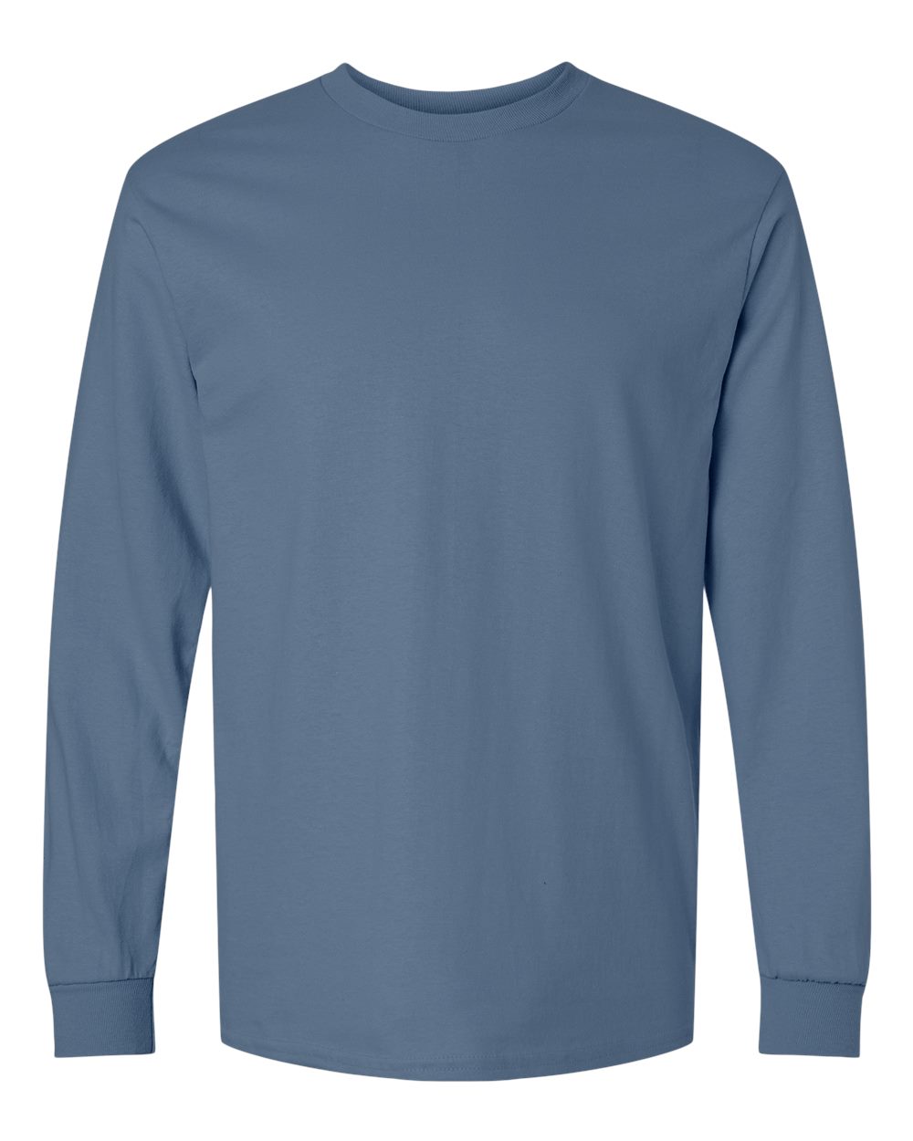 Front View of Indigo Blue Ultra Cotton® Long Sleeve T-Shirt - 2400
