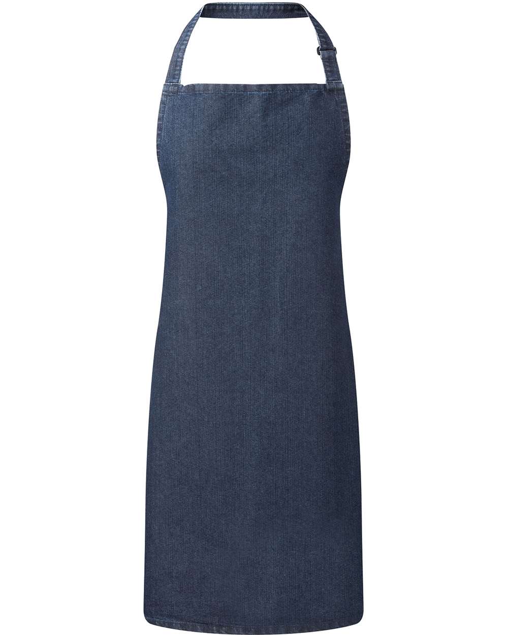 Front View of Indigo Denim Recycled Bib Apron - RP150