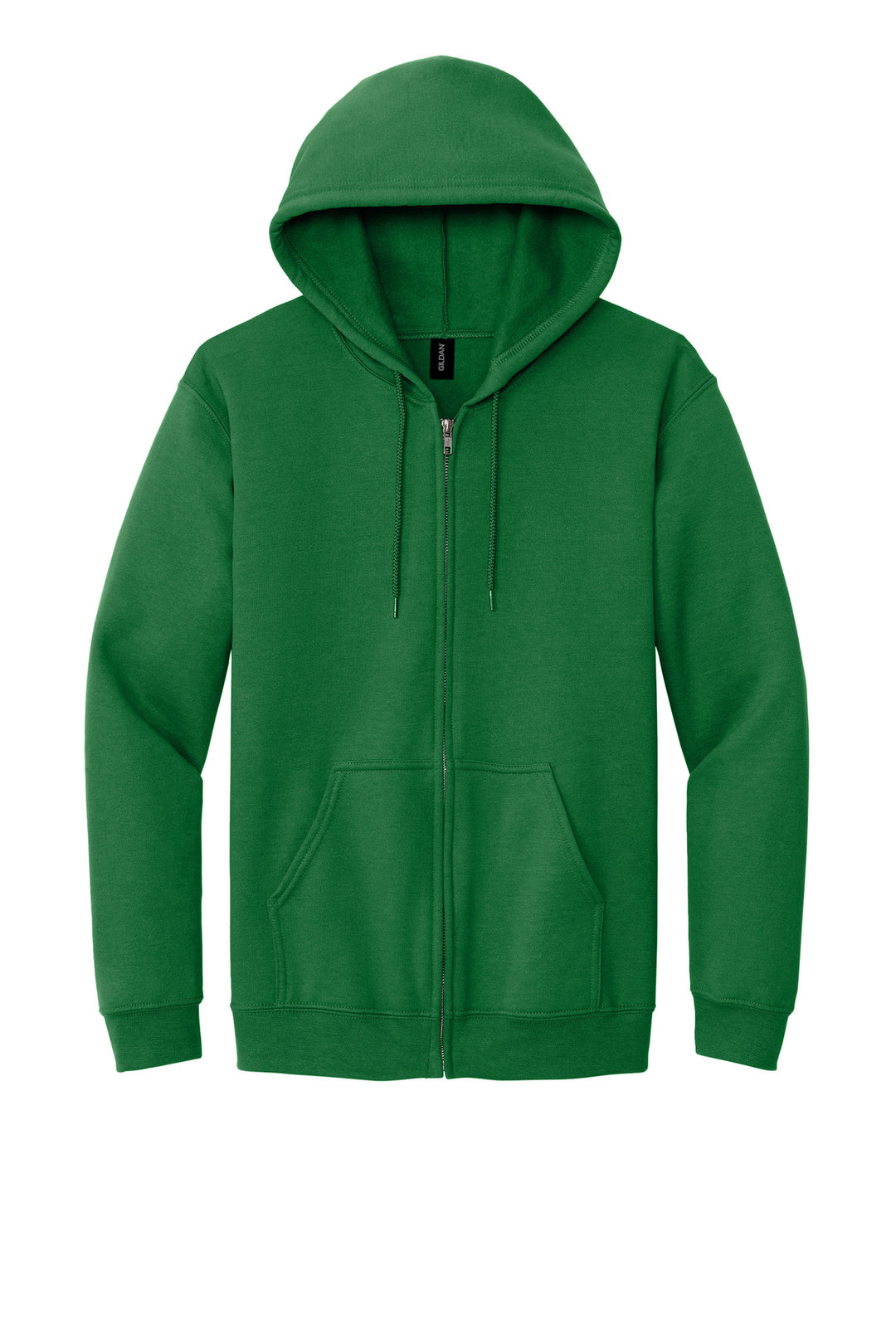 Front View of Irish Green Gildan - Heavy Blend Full-Zip Hooded Sweatshirt. 18600