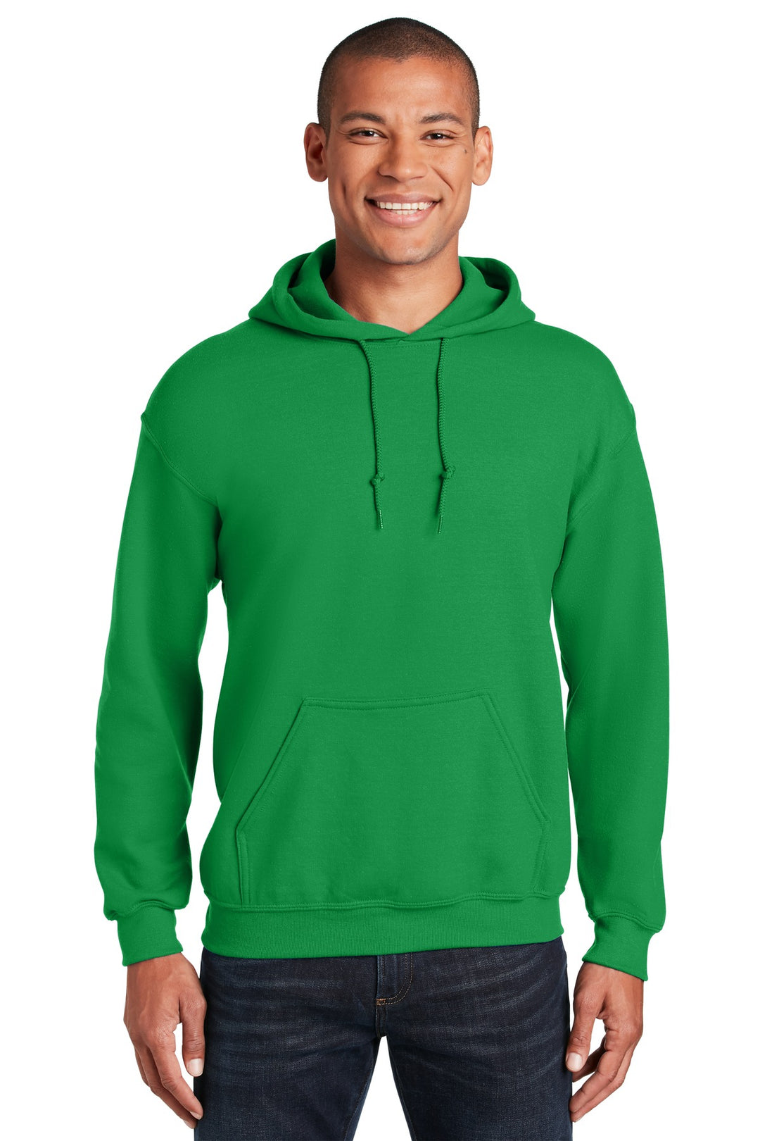 Front View of Irish Green Gildan - Heavy Blend Hooded Sweatshirt. 18500