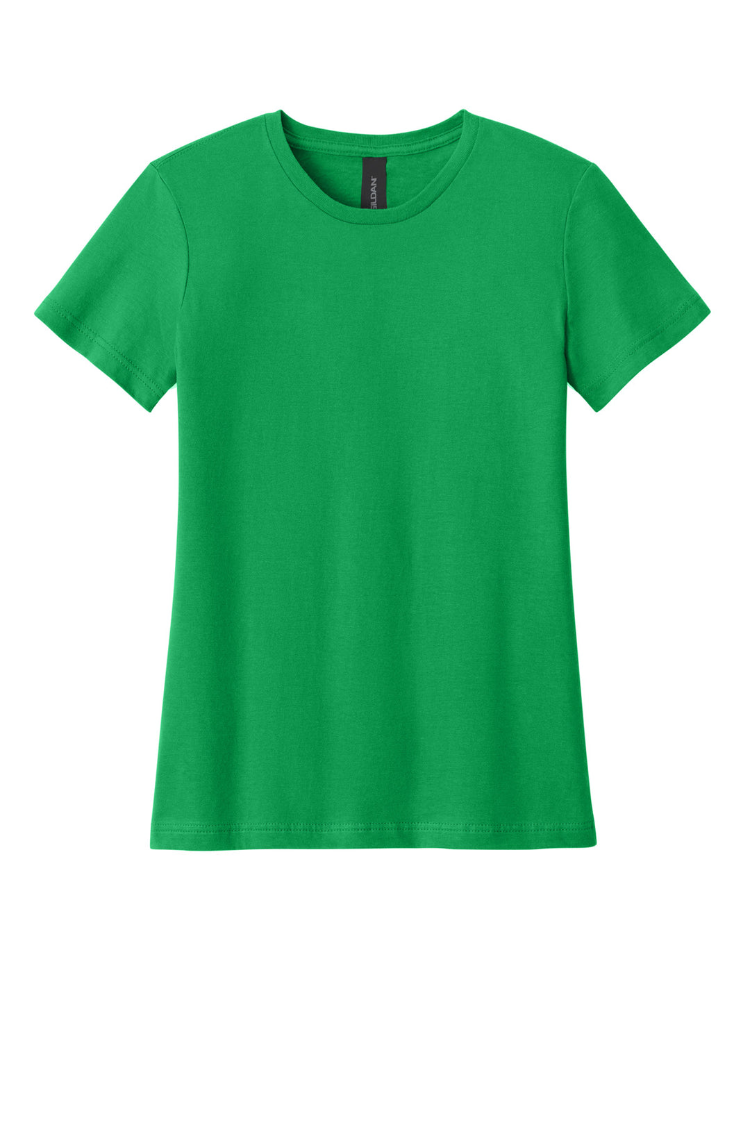 Front View of Irish Green Gildan Softstyle Women's T-Shirt. 64000L