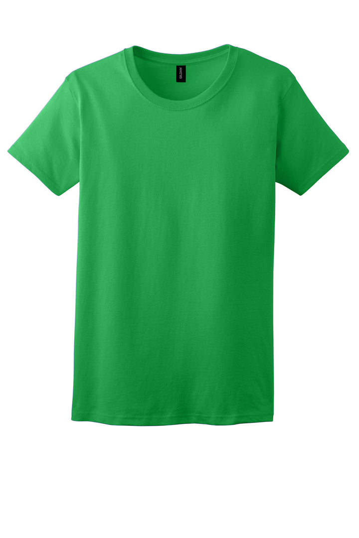 Front View of Irish Green Gildan Women's Ultra Cotton 100% US Cotton T-Shirt. 2000L