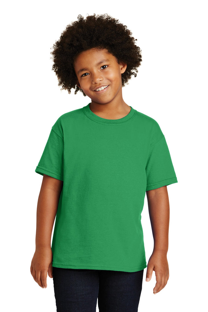 Front View of Irish Green Gildan - Youth Heavy Cotton 100% Cotton T-Shirt. 5000B