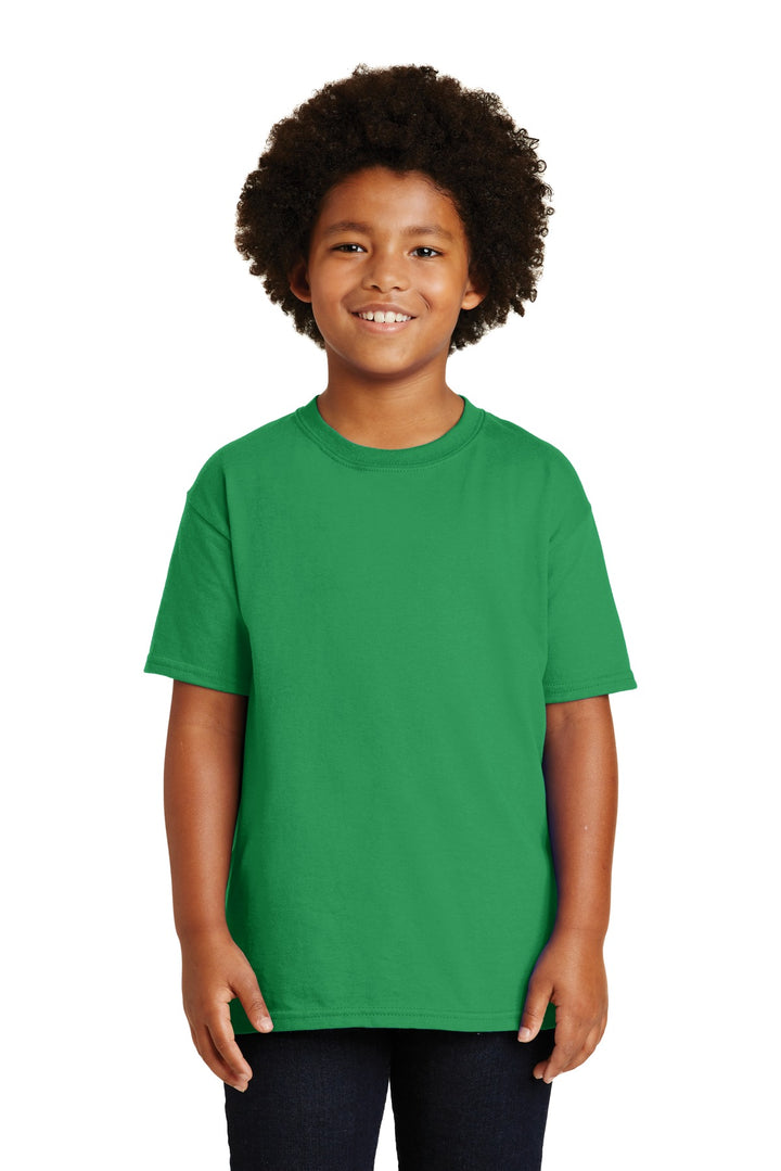 Front View of Irish Green Gildan - Youth Ultra Cotton 100% US Cotton T-Shirt. 2000B