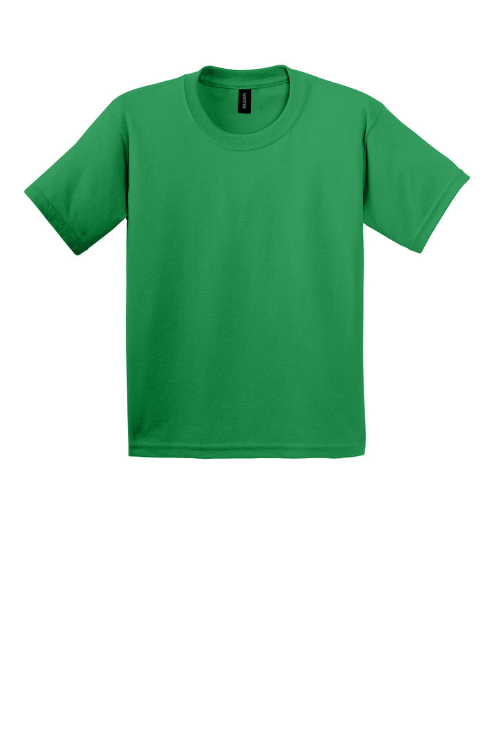 Front View of Irish Green Gildan - Youth Ultra Cotton 100% US Cotton T-Shirt. 2000B