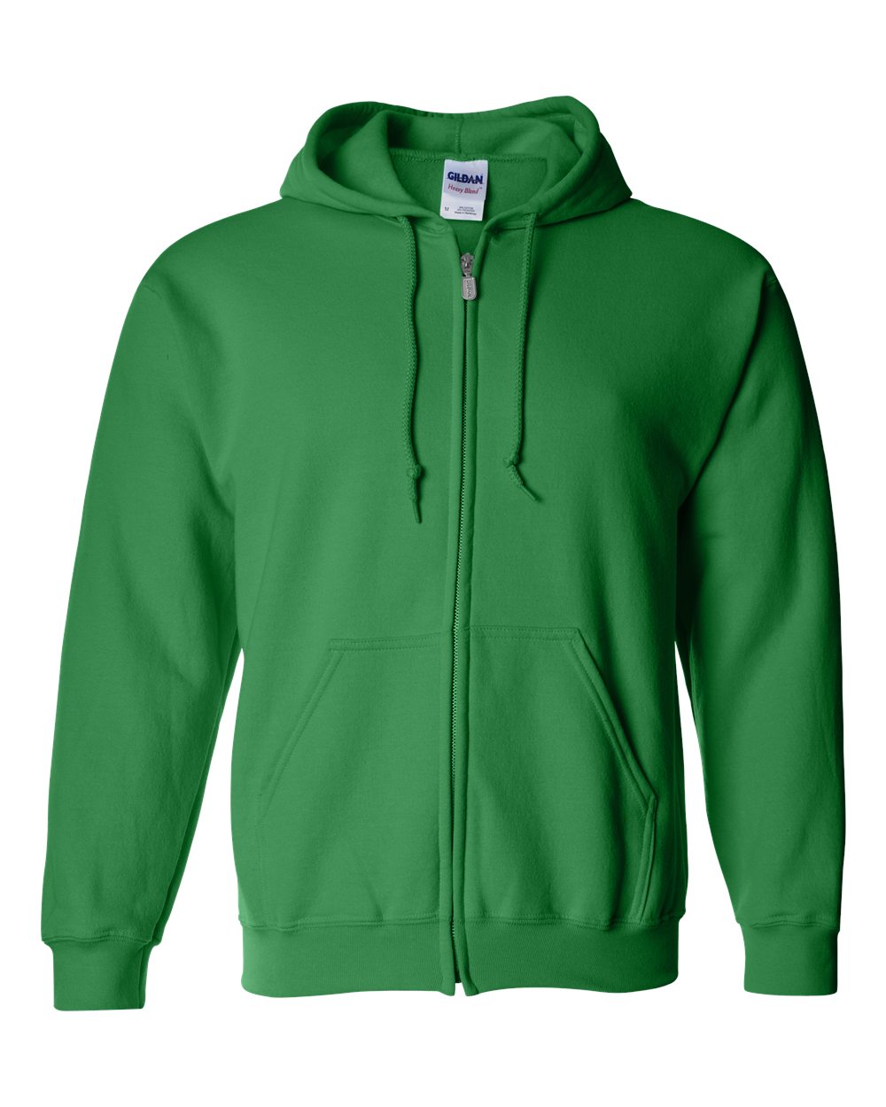 Front View of Irish Green Heavy Blend™ Full-Zip Hooded Sweatshirt - 18600