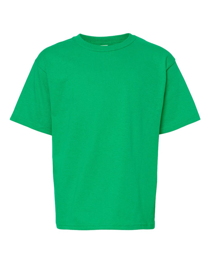 Front View of Irish Green Youth Gold Soft Touch T-Shirt - 4850