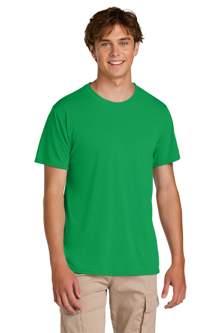 Front View of IrishGreen Gildan Gildan Performance T-Shirt. 42000