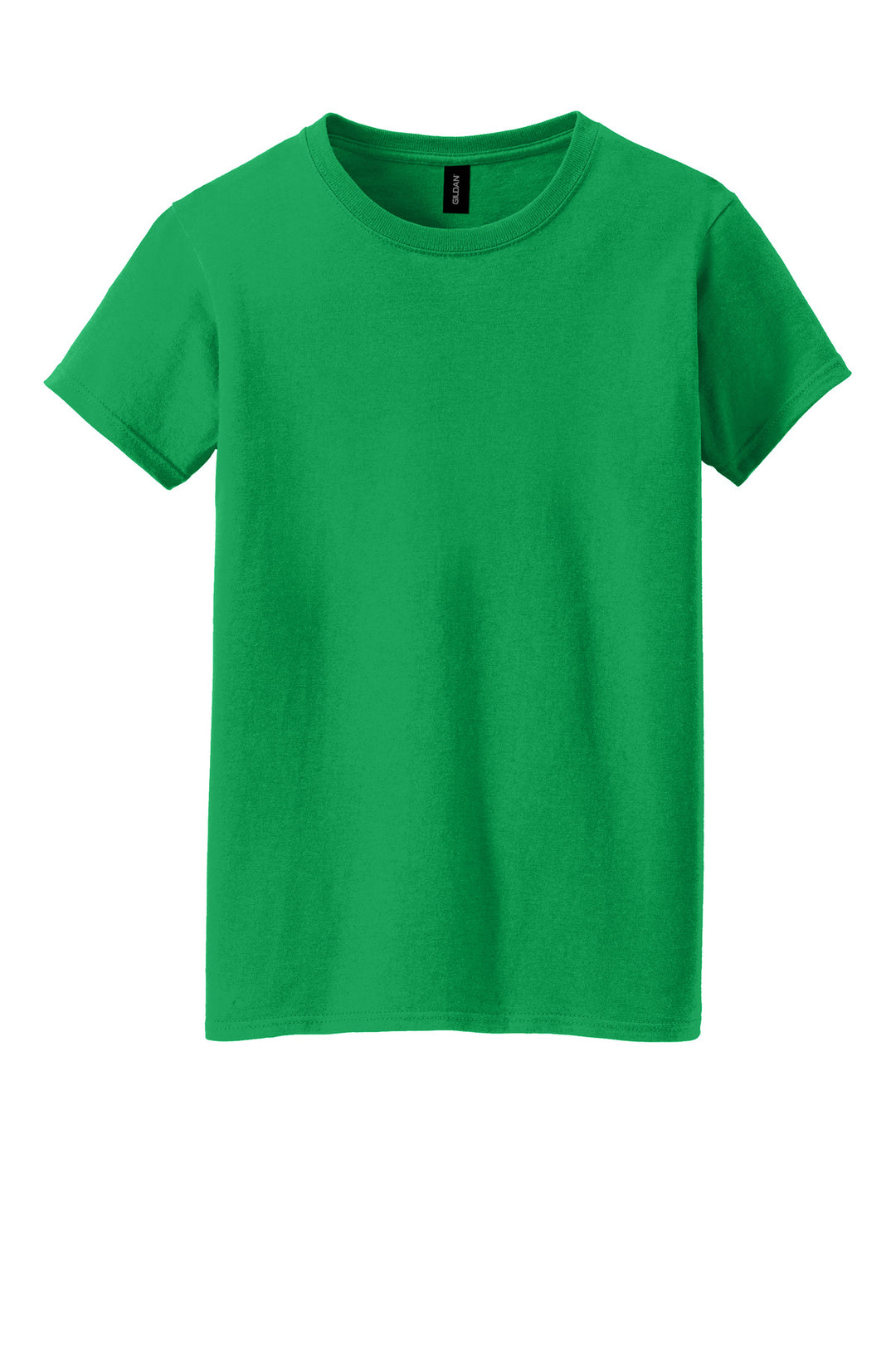 Front View of IrishGreen Gildan Women's Heavy Cotton 100% Cotton T-Shirt. 5000L