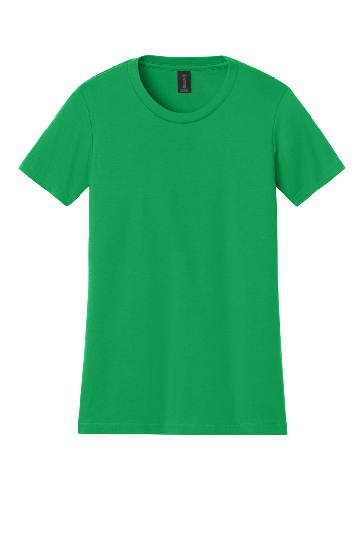 Front View of IrishGreen Gildan Women's Softstyle Midweight Tee 65000L