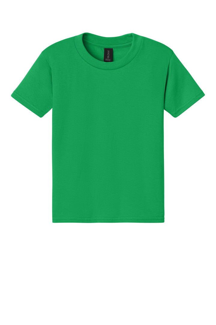 Front View of IrishGreen Gildan Youth Softstyle Midweight Tee 65000B