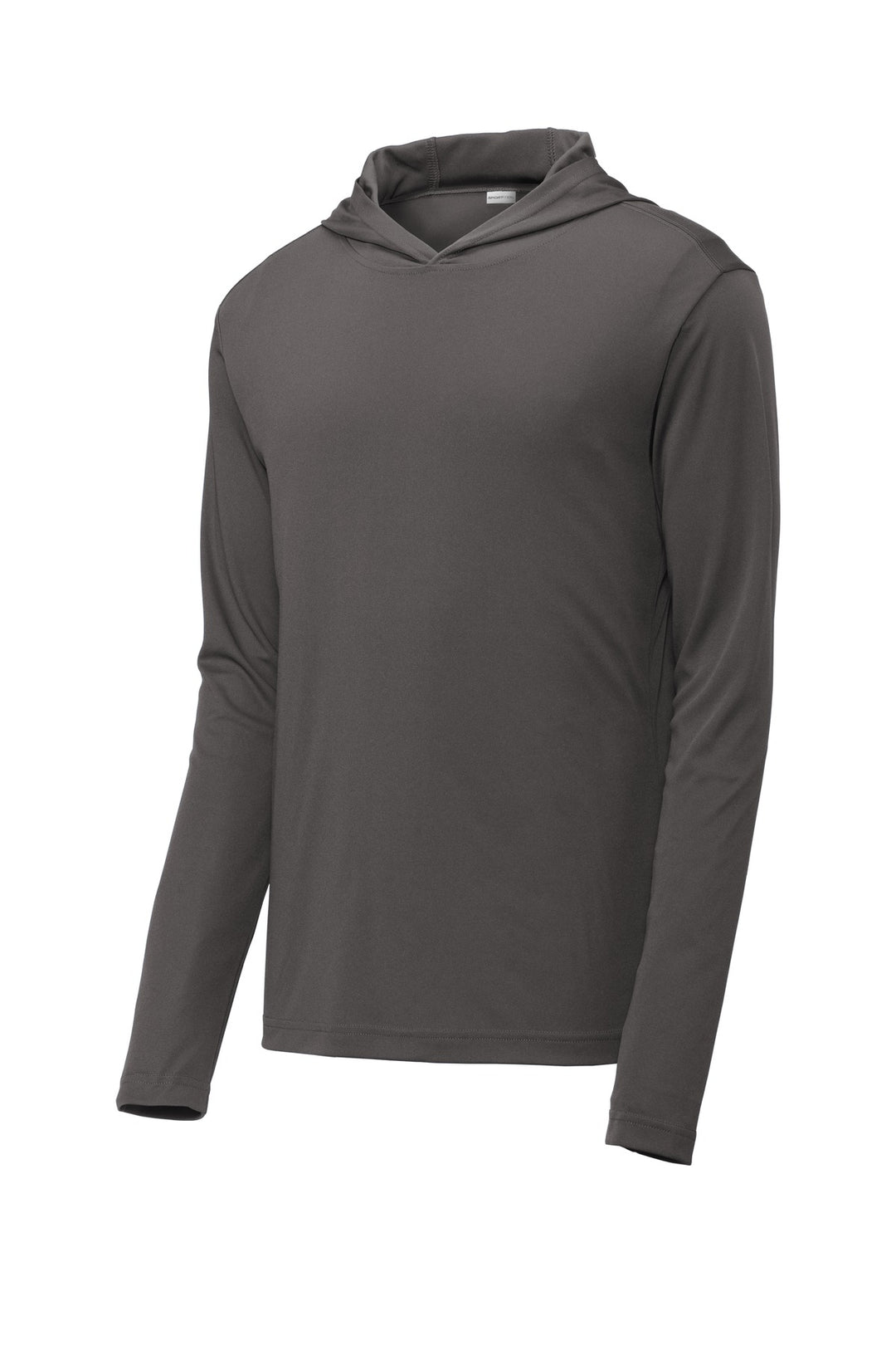 Front View of Iron Grey Sport-Tek PosiCharge Competitor Hooded Pullover. ST358