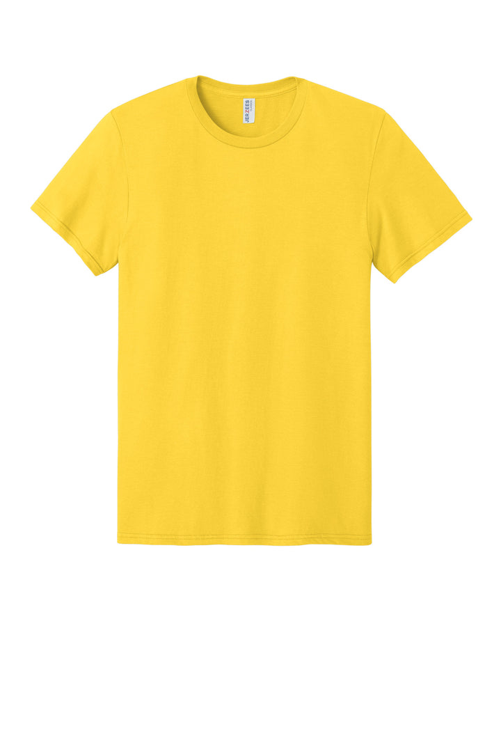 Front View of Island Yellow Jerzees Classics Unisex Cotton T-Shirt 363M