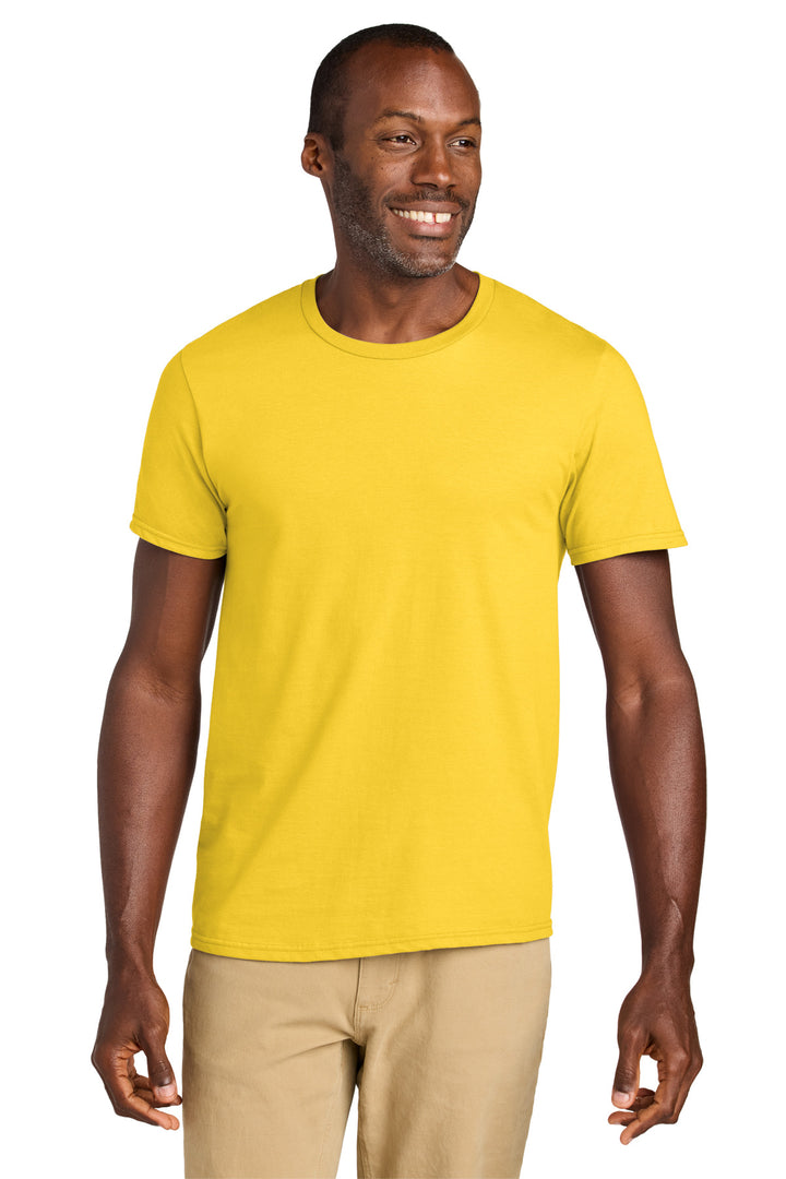 Front View of Island Yellow Jerzees Classics Unisex Cotton T-Shirt 363M