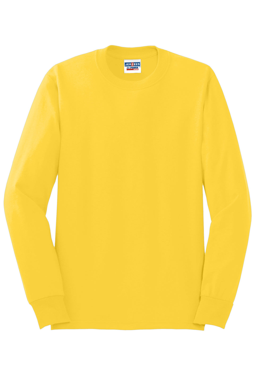 Front View of IslandYllw Jerzees - Dri-Power 50/50 Cotton/Poly Long Sleeve T-Shirt. 29LS