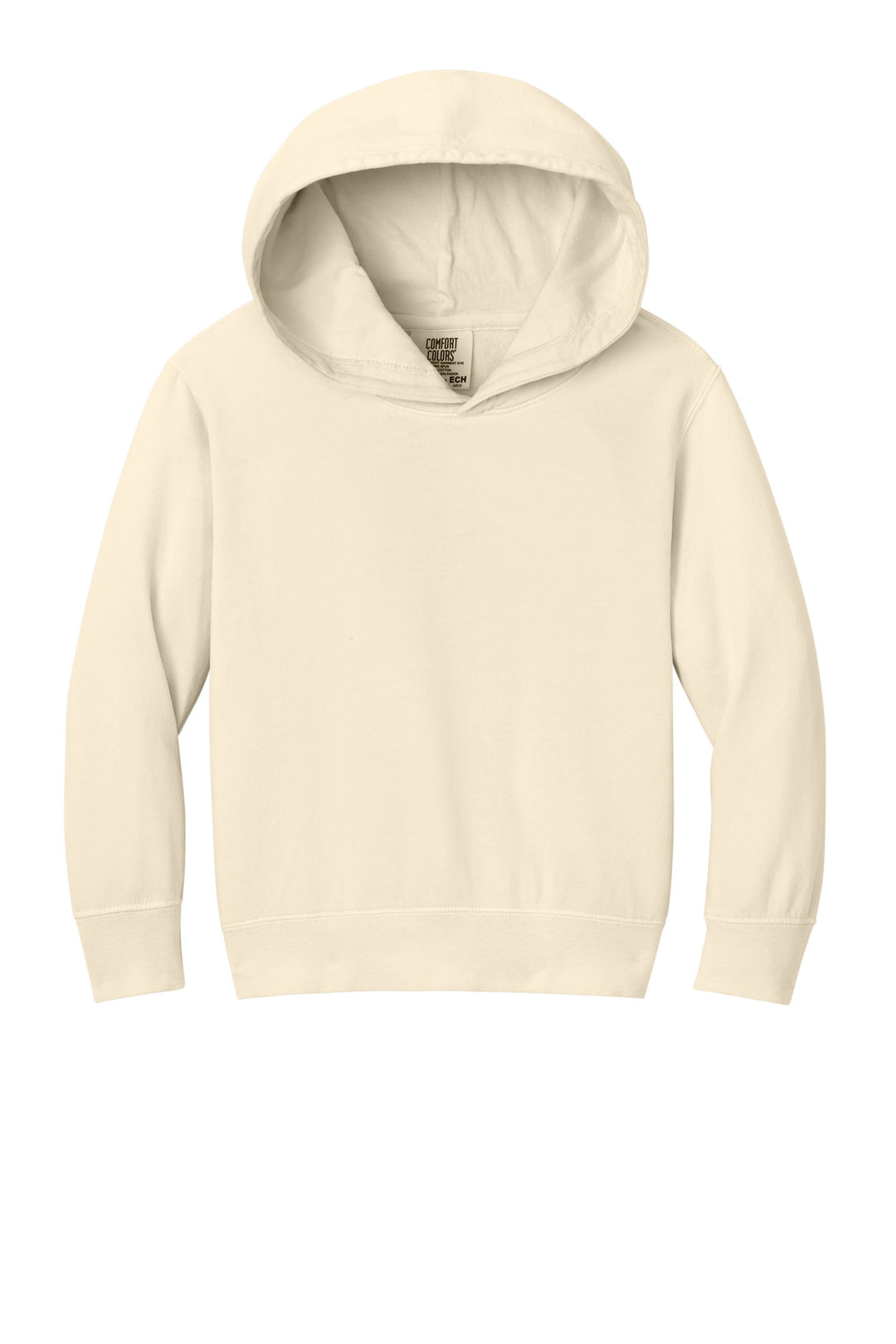 Front View of Ivory Comfort Colors Youth Lightweight Hooded Sweatshirt 1467Y