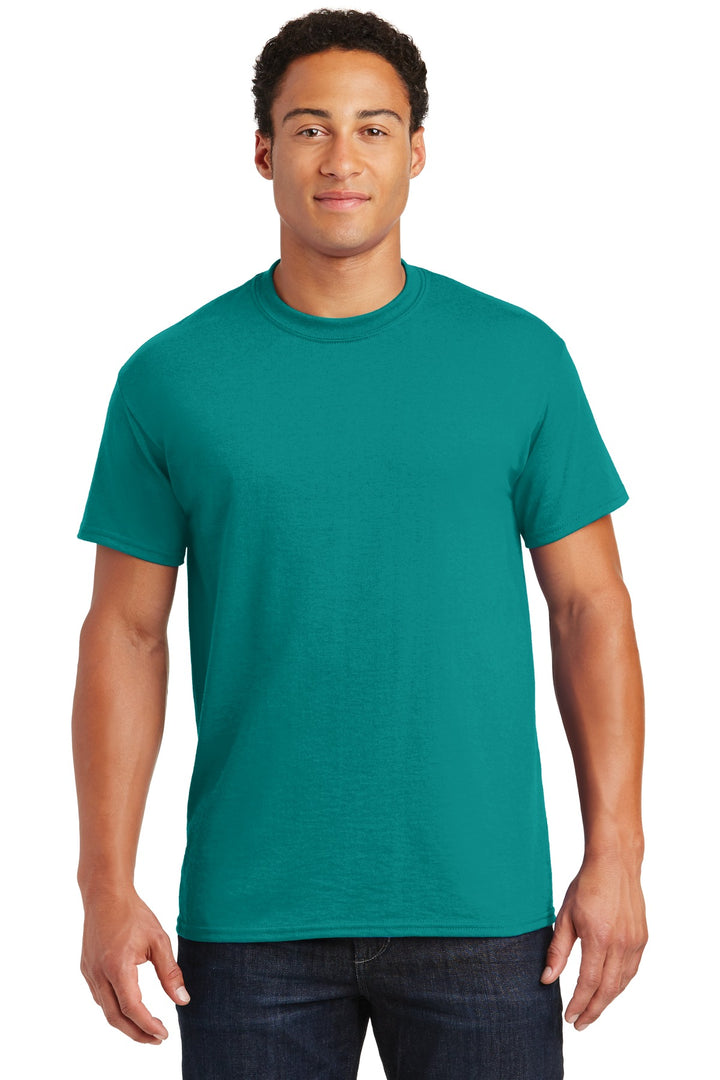 Front View of Jade Dome Gildan DryBlend 50 Cotton/50 Poly T-Shirt. 8000