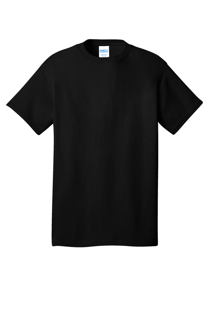 Front View of Jet Black Port & Company - Core Cotton Tee. PC54