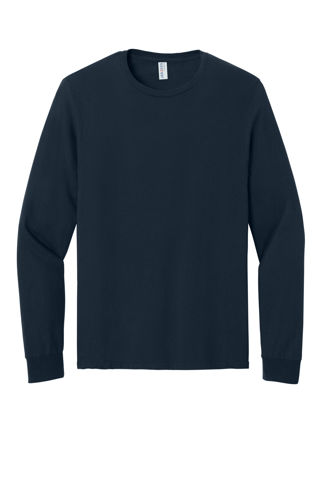 Front View of JNavy Jerzees Classics Unisex Cotton Long Sleeve T-Shirt 363L