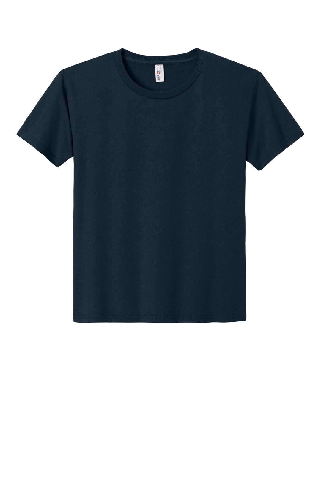 Front View of JNavy Jerzees Classics Youth Cotton T-Shirt 363Y