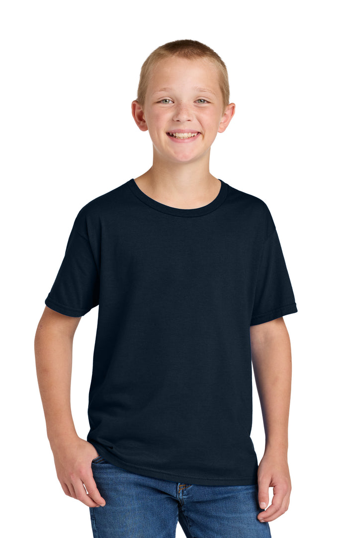 Front View of JNavy Jerzees Classics Youth Cotton T-Shirt 363Y
