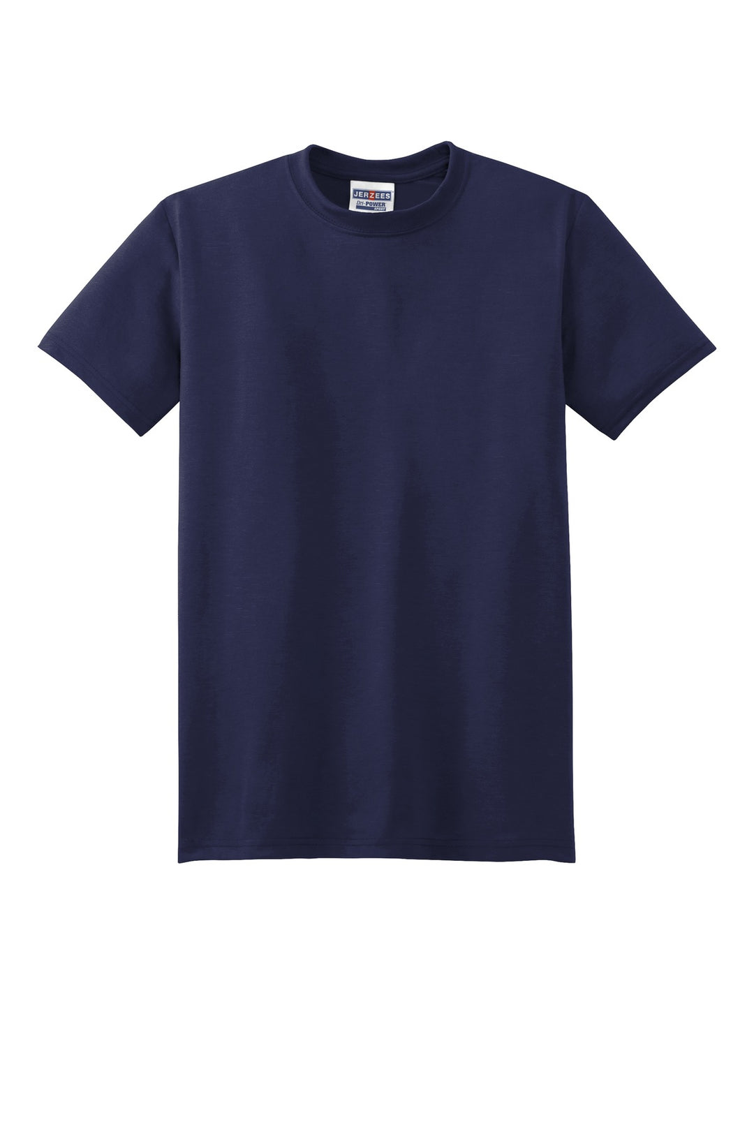 Front View of JNavy Jerzees Dri-Power 100% Polyester T-Shirt. 21M