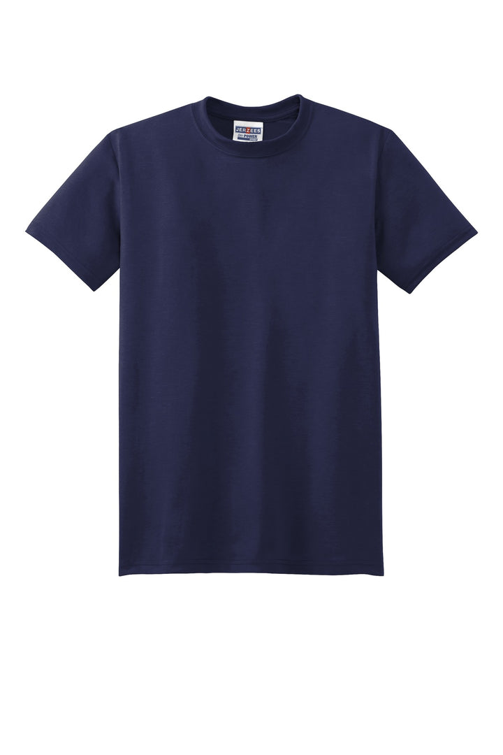 Front View of JNavy Jerzees Dri-Power 100% Polyester T-Shirt. 21M