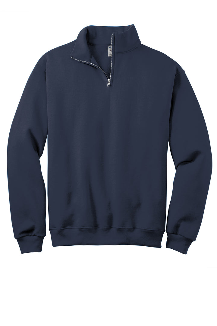 Front View of JNavy Jerzees - NuBlend 1/4-Zip Cadet Collar Sweatshirt. 995M
