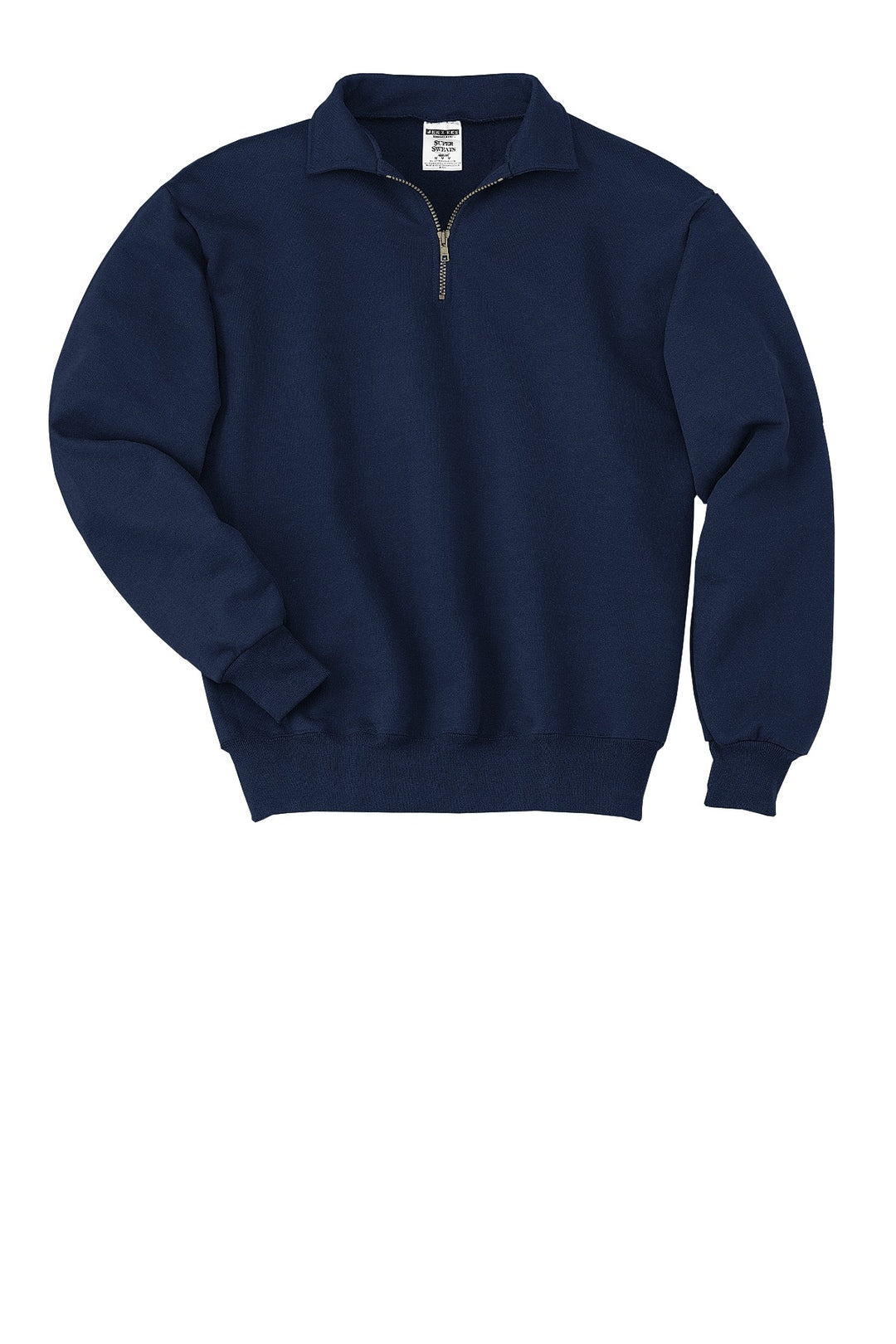 Front View of JNavy Jerzees Super Sweats NuBlend - 1/4-Zip Sweatshirt with Cadet Collar. 4528M